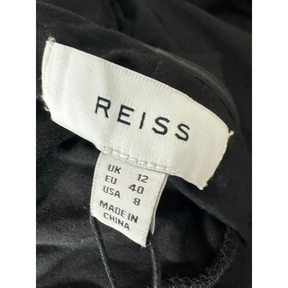 🖤 REISS Thalia Black Sculpted Jersey Mix Bodycon Dress Size 8 NWT - Picture 12 of 14